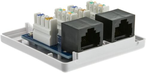 CableWholesale Cat5e صندوق تسرب سطح واحد ، منفذ ثنائي المنفذ ، RJ45 ميناء غير محققين ، أبيض ، لاصق لجدار الجدار in Saudi Arabia