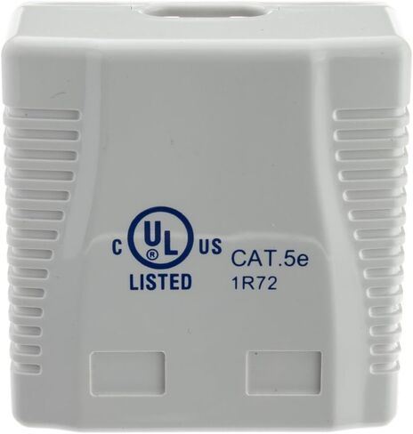CableWholesale Cat5e صندوق تسرب سطح واحد ، منفذ ثنائي المنفذ ، RJ45 ميناء غير محققين ، أبيض ، لاصق لجدار الجدار in Saudi Arabia