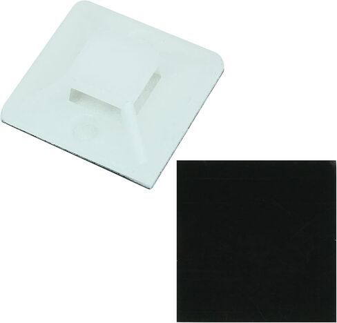 Piutouyar 100 Pack Self Adhesive Cable Tie Mounts, 1 Inch White Zip Tie Mounts Wire Management Holders, Outdoor Cable Organization for Indoor & Outdoor Cable Management (25 x 25 mm) in Saudi Arabia
