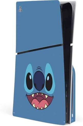 Skinit Decal Gaming Skin Compatible with PS5 Slim Disk Console - Officially Licensed Disney Lilo and Stitch Pineapple Stitch Design in Saudi Arabia