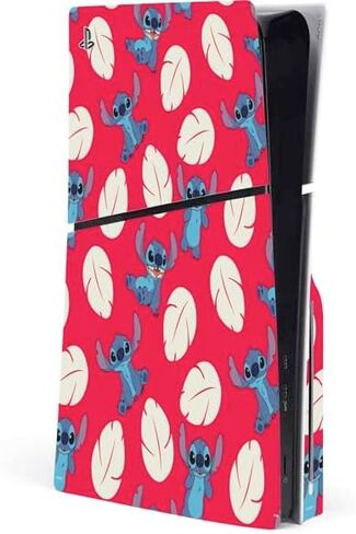 Skinit Decal Gaming Skin Compatible with PS5 Slim Disk Console - Officially Licensed Disney Lilo and Stitch Pineapple Stitch Design in Saudi Arabia