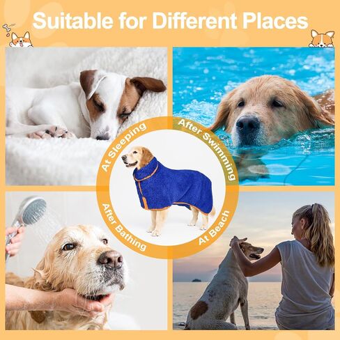 Dog Bathrobe, Super Absorbent for Small to Large Dogs, Dark Blue XL in Kuwait