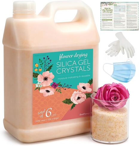 LotFancy Silica Gel Flower Drying, 6 LBS Reusable Color Indicating Silica Crystals for Wedding Bouquet Preservation, Resin Art, DIY Crafts in Saudi Arabia