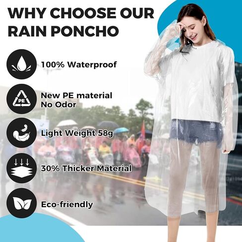 BFONS 6 Pcs Rain Ponchos for Adults and Children, 3 Adults and 3 Children Waterproof Ponchos Family Pack, Rain Coat for women in Kuwait