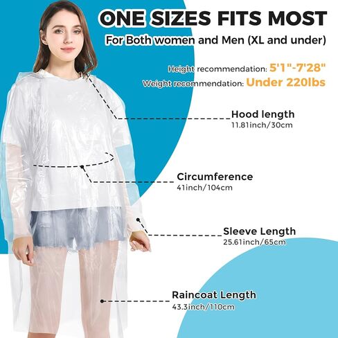 BFONS 6 Pcs Rain Ponchos for Adults and Children, 3 Adults and 3 Children Waterproof Ponchos Family Pack, Rain Coat for women in Kuwait