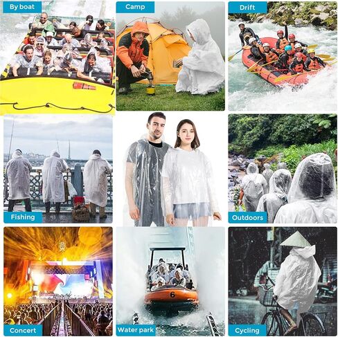 BFONS 6 Pcs Rain Ponchos for Adults and Children, 3 Adults and 3 Children Waterproof Ponchos Family Pack, Rain Coat for women in Kuwait