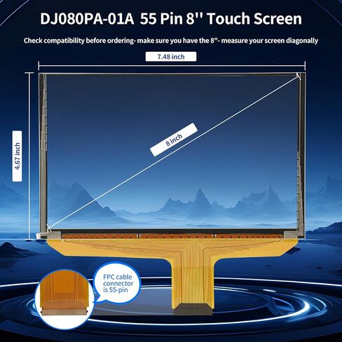 تم ترقية DJ080PA-01A Pigitizer Touch Screen البديل ، FIT GMC Sierra Yukon Canyon 2014-2017 Chevy Silverado Tahoe Suburban Colorado Chevrolet MyLink 8 بوصة اللمس in Kuwait