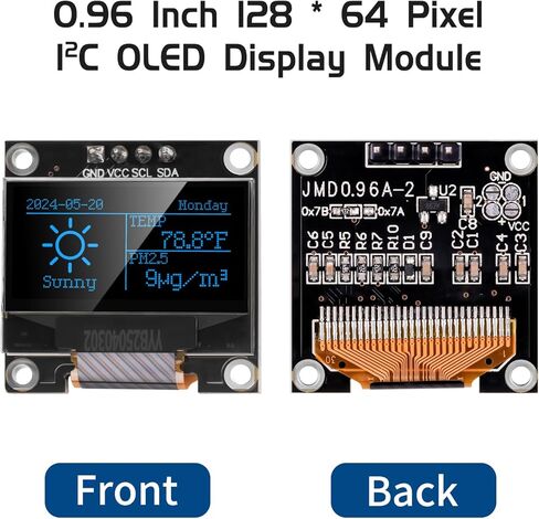 5pcs مسبقًا مسبقًا 0.96 بوصة I2C IIC OLED MODULE 12864 128x64 بكسل SSD1306 لوحة عرض ذاتية إضاءة ذاتية مع حالة وقائية لـ Arduino/Raspberry PI/ESP32 (أبيض) in Kuwait