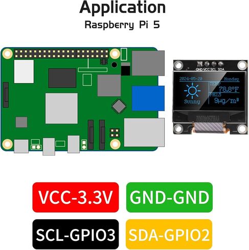 5pcs مسبقًا مسبقًا 0.96 بوصة I2C IIC OLED MODULE 12864 128x64 بكسل SSD1306 لوحة عرض ذاتية إضاءة ذاتية مع حالة وقائية لـ Arduino/Raspberry PI/ESP32 (أبيض) in Kuwait