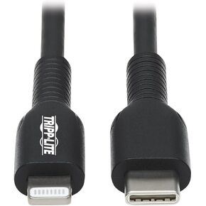 Tripp Lite USB C to Lightning Sync/Charge Cable Black MFI Certified M/M 2M (M102-02M-BK)