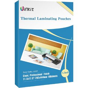 Uinkit Hot Thermal Laminating Pouches 100 Pack Laminator Sheets 11.5x17.5 Laminating Sheets 3.5Mil for Sealed 11x17 Inches Document,Rounded Corner