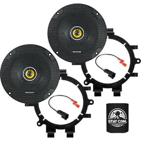 KICKER Speakers 6.5 inch for Chevrolet Tahoe 1995-2014 Upgrade Kit - Pair of CS Series with Adapters and Harness, Coaxial 6 1/2 Car Audio Front Door Speaker for Chevy CSC65, 46CSC654