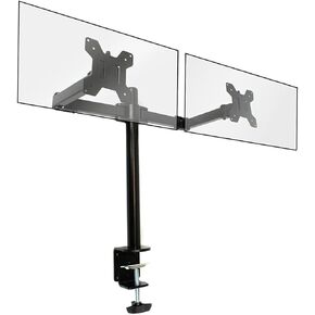 قوس Monitor Dust Dast Desk Mount-إمالة قابلة للتعديل ، دوار ، دوران 360 درجة-يناسب 10-27 "TV/الشاشات ، VESA 75x75mm و 100x100mm ، 33 رطلاً لكل ذراع-C-Clamp & Grommet قاعدة