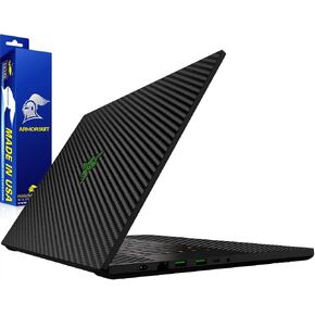 ArmorSuit MilitaryShield Black Carbon Fiber Skin Vinyl Wrap for Razer Blade 18 (2023)