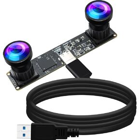 Magnolia USB Camera 4MP 4MP مزدوج عدسة الكاميرا وحدة 113 درجة زاوية واسعة عرض 3D WebCAM 1080P 60 إطارًا في الثانية CAMERSBURN CAMERS CAMER
