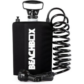 Portable Shower Tank – Insulated Hot & Cold Water Tank for Camping, Beach, & Outdoor Adventures – 1.3 Gal Capacity – Multi-Spray Shower Gun – Easy Fill & Carry