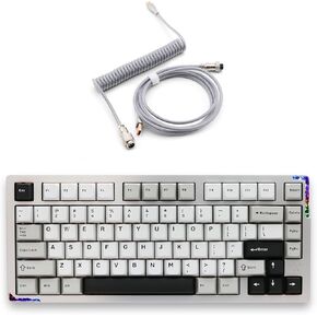 Glacier Weikav Stars75s, Wireless/Wired, Detachable USB-C, Hot Swappable, CNC Aluminum Case, RGB Lighting, Pre-Built Mechanical Keyboard (Silver Anodizing, Aviator Cable)