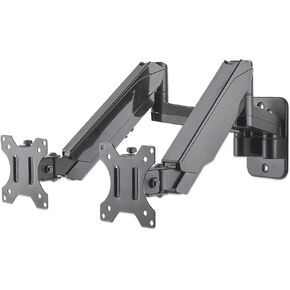 Universal Gas Spring Dual Monitor Wall Mount Two Gas-Spring Jointed Arms, Supports Two 17" to 32" TV Or Monitors up to 8 Kg (17.64 Lbs.) Model Number 461627