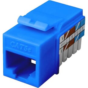 Cat5e Keystone Jack Insert ، الأزرق ، 10 حزمة