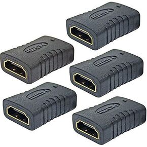 iMBAPrice HDMI Inline Coupler - Black - Female to Female - Gold Plated (Pack of 5)
