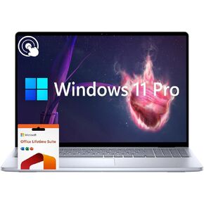 Dell Inspiron 16 Touch Screen Business Laptop, 16" WVA Display, Intel 10-Core 7 150U, Windows 11 Pro, Lifetime Microsoft Office, 64GB RAM 2TB SSD, Fingerprint Reader, Backlit Keyboard, Ice Blue
