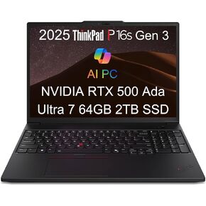 Lenovo ThinkPad P16s Gen 3 Mobile Workstation Laptop (16" FHD+, Intel 16-Core Ultra 7 155H, 64GB DDR5, 2TB SSD, NVIDIA RTX 500 Ada), AI PC for Designer, Engineer, 3-Year WRT, 5MP IR Webcam, Win 11 Pro