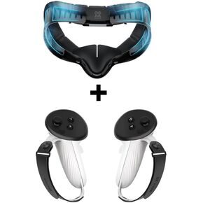 AMVR Ultra Breathable Facial Interface Face Pad and Controller Straps Compatible with Meta/Oculus Quest 3S Accessories