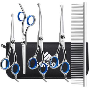 مقص العناية بالكلاب، مجموعة العناية بالكلاب والقطط 6 في 1، مقص للكلاب من الفولاذ المقاوم للصدأ 4CR للتزيين، مقص دائري للعناية بالكلاب والقطط والأرنب والحيوانات الأليفة الأخرى، مقص للعناية بالكلاب كهدايا لأصحاب الحيوانات الأليفة in Kuwait
