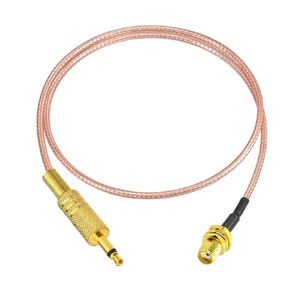 Eightwood SMA Female Bulkhead to 3.5mm 1/8" Mono TS Male Plug Stereo Adapter Shortwave Radio Antenna Cable 1.6 Feet