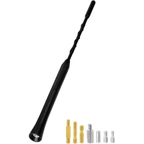 9 Inch Car Antenna Replacement - Universal Waterproof Flexible Rubber Hood Side Mounted Antennas for Cars Trucks SUV, AM FM Car Radio Antenna Mast with M4 M5 M6 Screw adapterss