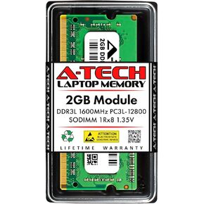 A-Tech 2GB RAM Replacement for Micron MT8KTF25664HZ-1G6M1 | DDR3/DDR3L 1600MHz PC3L-12800 1Rx8 1.35V SODIMM 204-Pin Memory Module