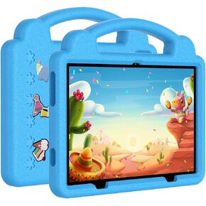 10 Inch Kids Tablet with Case, Android 15 Tablets for Age 3-12, 64GB Educational Pad, 5G WIFI6,Parental Control, Dual Camera, 6000mAh, Bluetooth