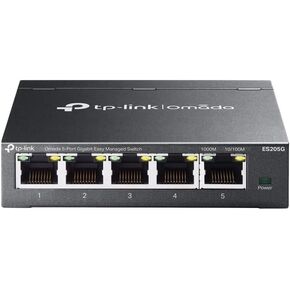 TP-link Omada 5-Port RJ45 Gigabit Switch Splitter, Easy Managed, Plug and Play, Fanless, Metal case, Desktop or Wall Mount (ES205G)