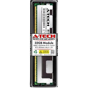 A-Tech 32GB RAM for HP ProLiant DL360 G7, DL360p G8, DL380 G6, DL385p G8, ML350e G8, SL210t G8, SL250s G8, SL390s G7 | DDR3 1333MHz PC3-10600 ECC RDIMM 4Rx4 1.5V Registered Server Memory Upgrade