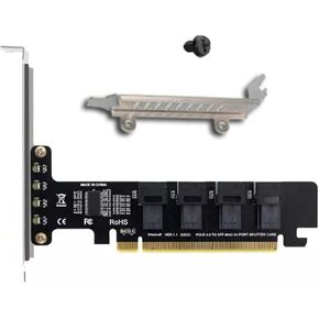 Upgraded PCIE to U.2 Adapter Card, PCIE X16 to 4 Port U.2 NVME SFF-8643 SFF-8639 Expansion Card
