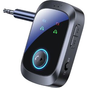 Airplane Bluetooth Adapter for 2 AirPods Headphones or BT Devices, Bluetooth Transmitter for TV Dual Link Low Latency, Wireless AUX Adapter Receiver for Speakers/Car Stereo, KAIY Transmitter Receiver