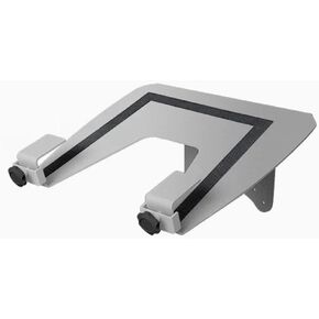 حامل كمبيوتر محمول عالمي-حامل قابل للتعديل متوافق مع VESA لـ 10 "–17" أجهزة الكمبيوتر المحمولة ، يناسب ذراعي شاشة 75 × 75 و 100 × 100 مم ، وسادات مضادة للانزلاق ، صينية التهوية-الفضة