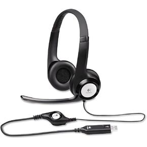 Logitech USB PC Computer Headset Headphones with Noise-Canceling Microphone, Black, H390 (Renewed)