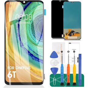 OLED لـ OnePlus 6T شاشة استبدال OnePlus 6T LCD أجزاء إصلاح الأرقام لـ OnePlus A6010 A6013 شاشة اللمس بديل الأسود (مع وظيفة البصمات)