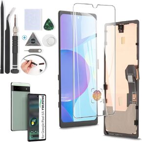 YWLRONG OLED for Google Pixel 6A Screen Replacement LCD Touch Screen Digitizer Assembly for Pixel 6A GX7AS, GB62Z, G1AZG Display with Tools(Support Fingerprint)
