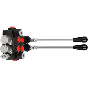 2 Spool 11 GPM Hydraulic Flow Control Valve SAE Ports Adjustable Relief Lever Handle Double Acting Parallel Center Tractor Loader W/Joystick Small Tractors/Tanks Loaders Log Splitters