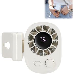 Car Clip On Fan with LED Display, 2025 New Portable Adjustable Speed Car Air Circulation Fan for Summer Travel, Compact Mini Fans for Road Trips, Handheld Personal Fans for Drivers (White)