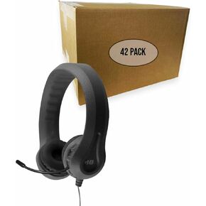 HamiltonBuhl 42 Pack of Kids Black Flex-Phone TRRS Headset with Boom Microphone