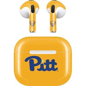 Skinit Skinit Audio Audio Skin متوافق مع Apple Airpods (3rd Gen ، 2021) - التصميم الأصفر Pitt Panthers المرخص له رسميًا
