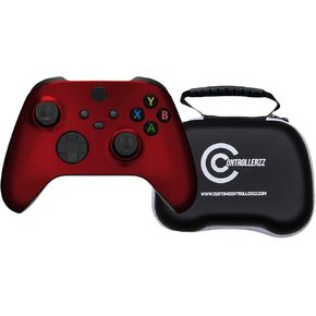 Custom Controllerzz Red Controller & Case Bundle – Includes Red Custom Wireless Controller for Xbox Series X/S, Xbox One, PC & Universal Protective Travel Case