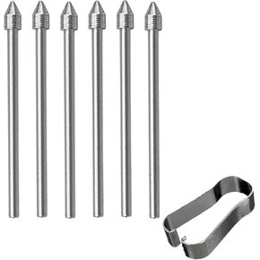 6 PCS Metal Nibs/Tips Replacement for Samsung Galaxy Tab S10+/S10 Ultra/S9/S9FE+/S9 Ultra/S8/S8+/S8 Ultra/S7/S7 FE/S6/S6 Lite S Pen Nibs,with Removal Tweezers