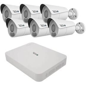 Ultra Blue Series 8CH 4K POE H.265 NVR, 2TB & 6X 4K (8MP) Indoor/Outdoor IR Bullet Cameras with Built-in Mic – Remote Access Via Pc, Mac & Phone (No Monthly Fee)