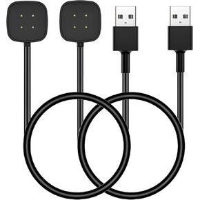 Charger for Fitbit Versa 4 / Sense/Versa 3 / Sense 2 (2 Pack/3.3Ft Replacement Fitbit Versa & Sense Smart Watch Charger Dock Stand Charging Cable, Upgraded Strong Magnet)