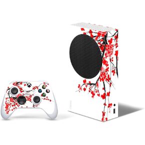 Compatible with X1 Series S Skin by ZOOMHITSKINS, Ruby Sakura Red White Anime Cherry Blossom, Durable, Bubble-free, Goo-free, Made in USA