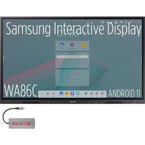 Samsung Interactive Display 2 WA86C 86 Inch Digital Android for Education and Business 4K UHD 3840x2160 with Touch Screen, Wi-Fi, HDMI, USB w/MAJ USB C Dock